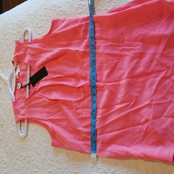 NWT size M Max Studio 100% silk pink tank - Picture 6 of 6